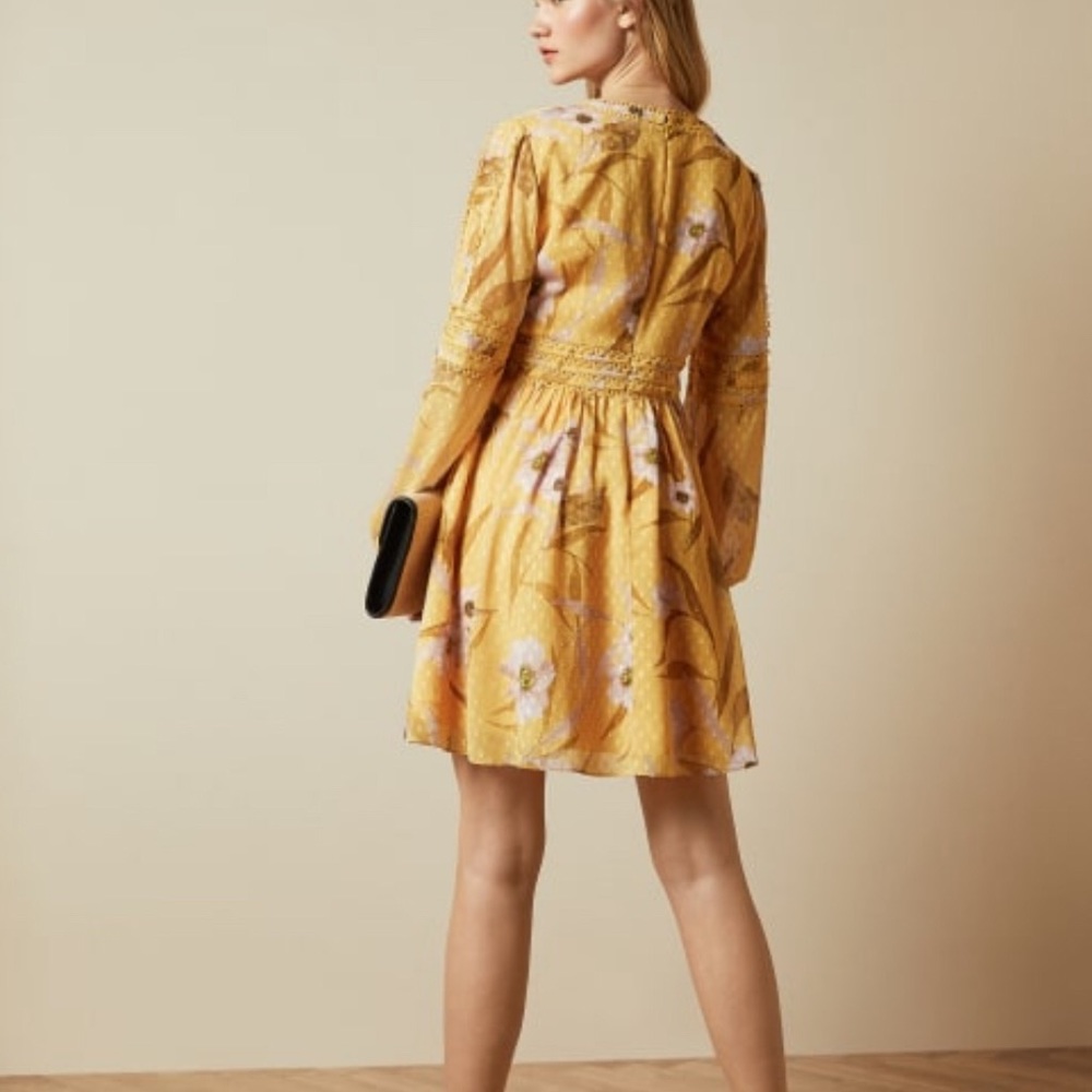 Ted Baker Cabana Yellow chiffon dress - Picture 3 of 6